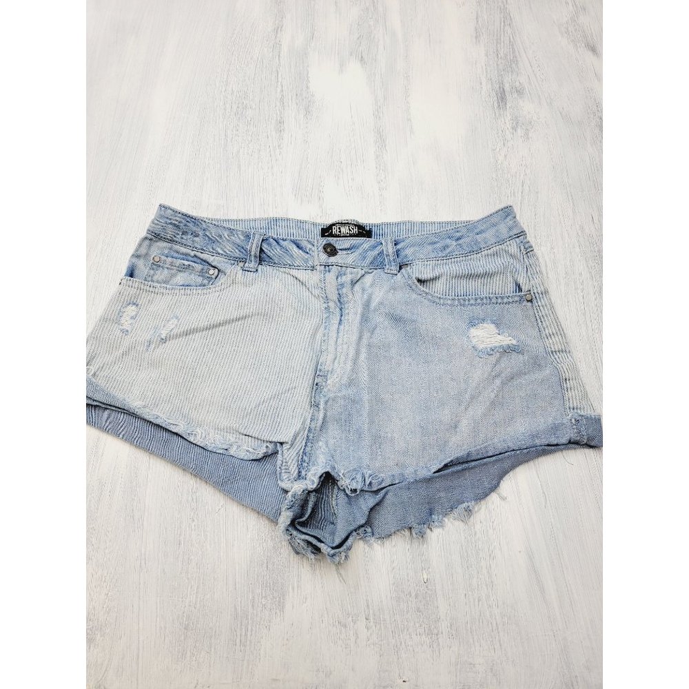 Distressed High Rise Denim Shorts Size 13 Waist 31 - Picture 6 of 7